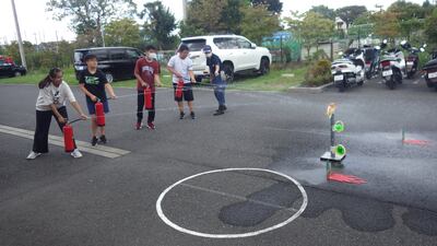 水消火器取り扱いの様子