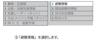 避難情報が確認できます。