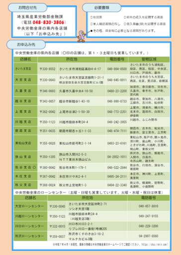 勤労者向け融資制度（裏面）