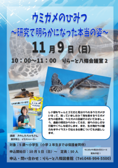 ウミガメのひみつのポスターです