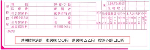 給与特別徴収決定・変更通知書 定額減税記載例